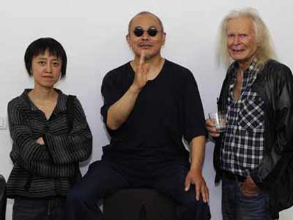 Wang Keping 王克平 avec Michel Nau et Wang Yu 王玉