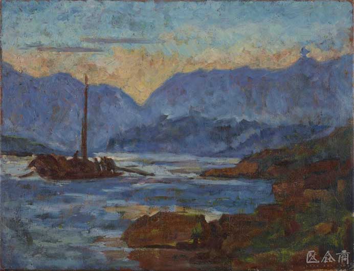 Feng Fasi  冯法祀-Sketch of Landscape Along Changjiang River in Chongqing No. 14  1957