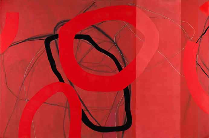 Zhou Li  周 力 -  Red N°2  2017  -    Mixed media on canvas