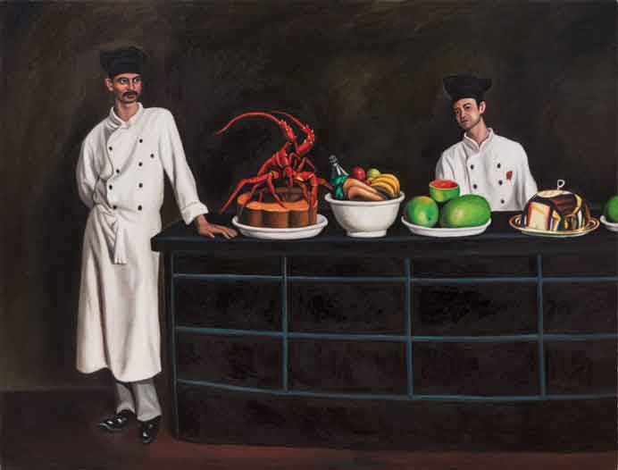 Qin Qi 秦琦  -  Two Servants  -  Oil on canvas  -  2019 