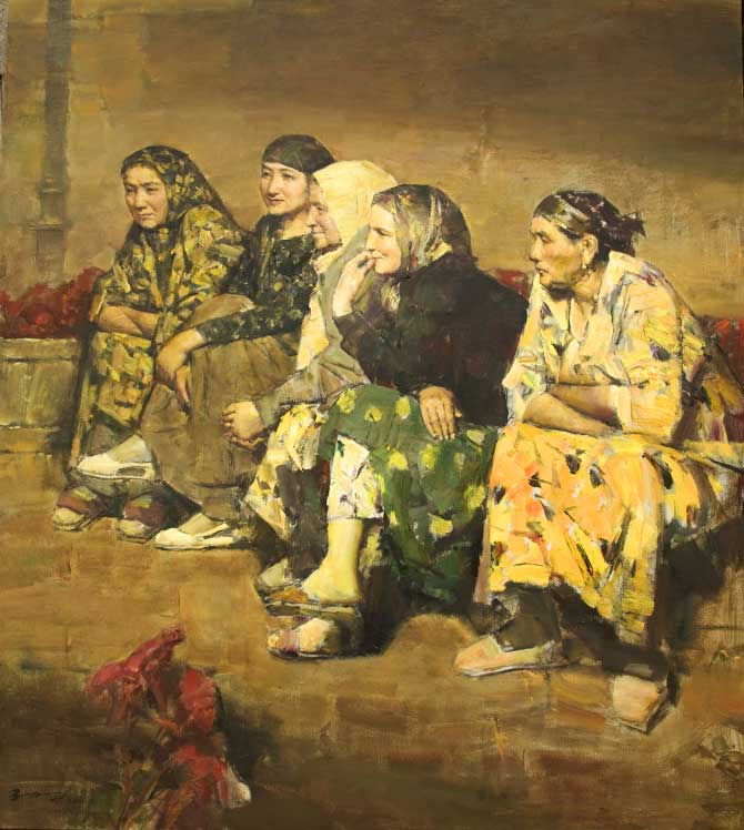 Guo Beiping 郭北平    -  Southern Xinjiang Zephyr No.2   -  Oil on canvas  180 x 162 cm    