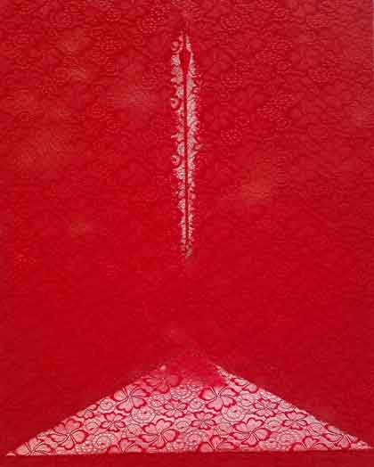  Feng Ling  枫翎  - Reflection in red mixed media on canvas  -  2018 