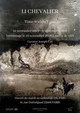 Li Chevalier  -  Time Within Time  -  10.11 17.12 2018  Galerie Sol  Paris  -  Curator: Joseph Cui  -  poster 