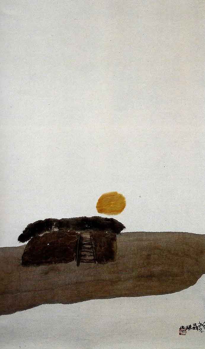 Nie Ou 聂鸥 -  Moonlit Landscape  -  1985