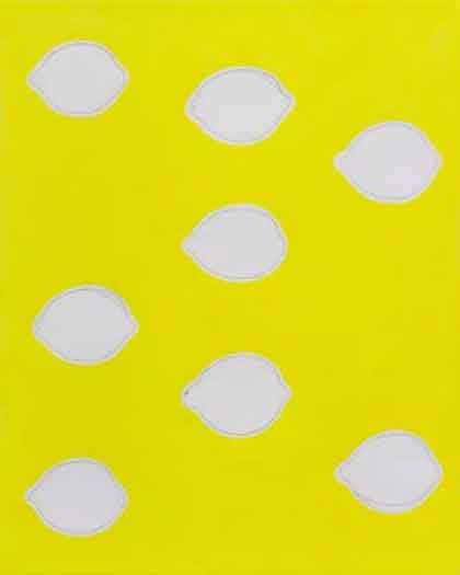He Xiangyu  何翔宇 -   -  8 Lemons  -  pencil, acrylic on canvas  -  2017   