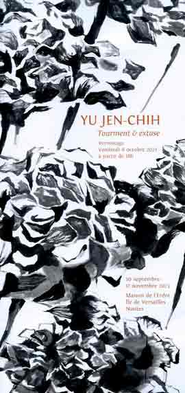  Yu Jen-Chih  -  Tourment & extase  -  Maison de l'Erdre, Île de Versailles  Nantes  30.09 17.11 2023  -  Vernissage  06.10 2023  -  invitation 3 volets 14 x 29,5 cm 