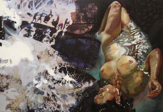  Jiny Lan  蓝竟  -  MWB 2A Revision 2a (Bathing addition addition)  -  mixed media on canvas  -  2013 