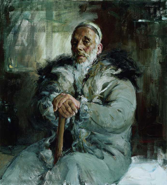  Quan Shanshi  全山石  -   Mamat, centenaire Ouïghour  - Oil on canvas  100 x 90 cm