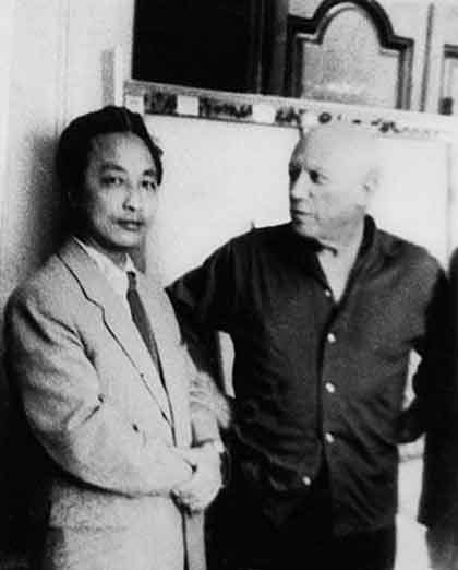  Zhang Ding 张仃 et Picasso  -  Photo 1956