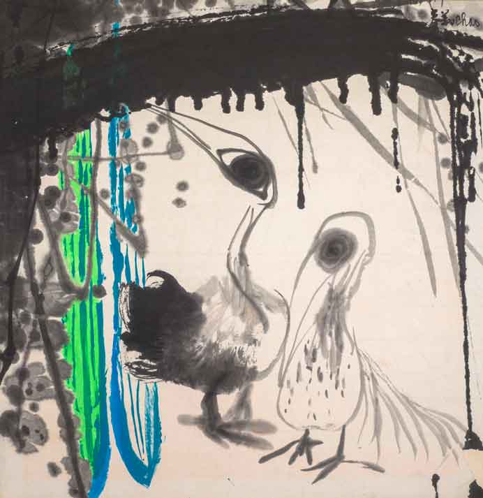 © Chao Chung-Hsiang  赵春翔 - Cuddling - acrylic and ink on paper