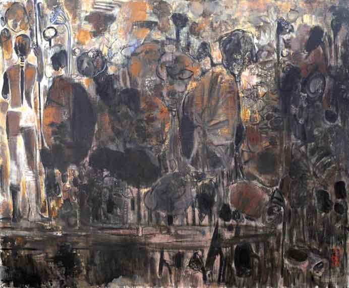  Huang Jing  黄菁 -  Lotus Picker  -  oil on canvas  2011