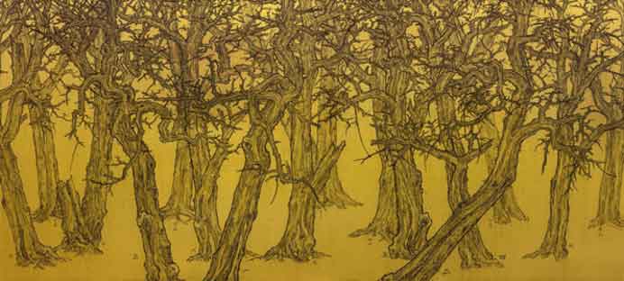  Ni Youyu  倪有鱼 -  Forest I  -  Mixed media on canvas  2013 - 2014