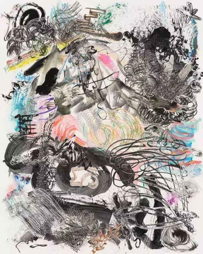 Wu Jian'an 邬建安 - 500 Brushstrokes #25 2017
painting, ink, watercolor, papercut and collage on Xuan paper Wu Jian'an 邬建安