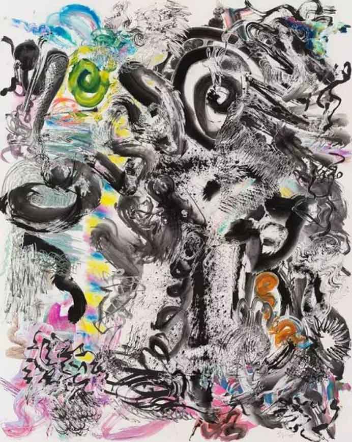 © Wu Jianan 邬建安 - 500 Brushstrokes #26 2017
painting, ink, watercolor, papercut and collage on Xuan paper © Wu Jianan 邬建安