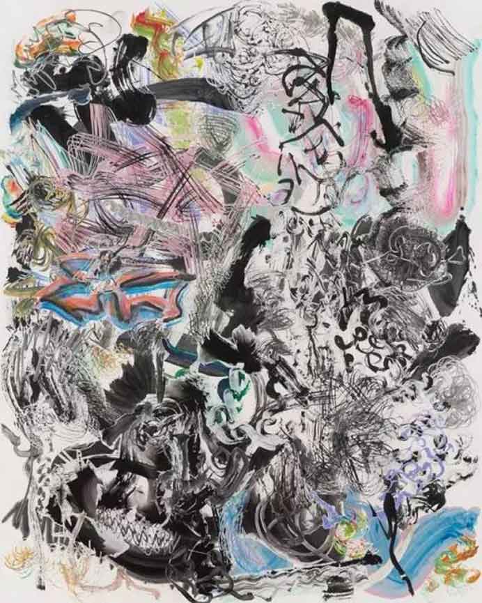 Wu Jian'an 邬建安 - 500 Brushstrokes #27 2017
painting, ink, watercolor, papercut and collage on Xuan paper Wu Jian'an 邬建安