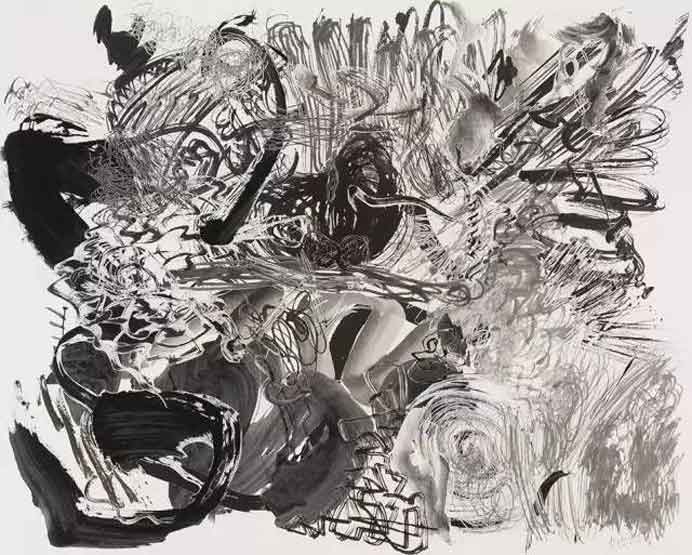 Wu Jian'an 邬建安 - 500 Brushstrokes #28 2017
painting, ink, watercolor, papercut and collage on Xuan paper Wu Jian'an 邬建安
