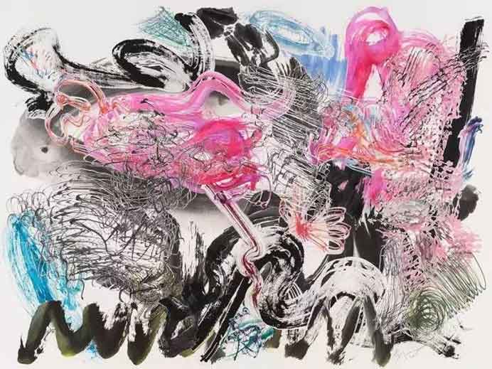 © Wu Jianan 邬建安 - 500 Brushstrokes #29 2017
painting, ink, watercolor, papercut and collage on Xuan paper © Wu Jianan 邬建安