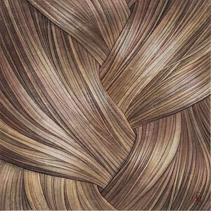 Zhang Chunhong  张春红- Red - close-up- chinese ink and watercolor on rice paper  2015