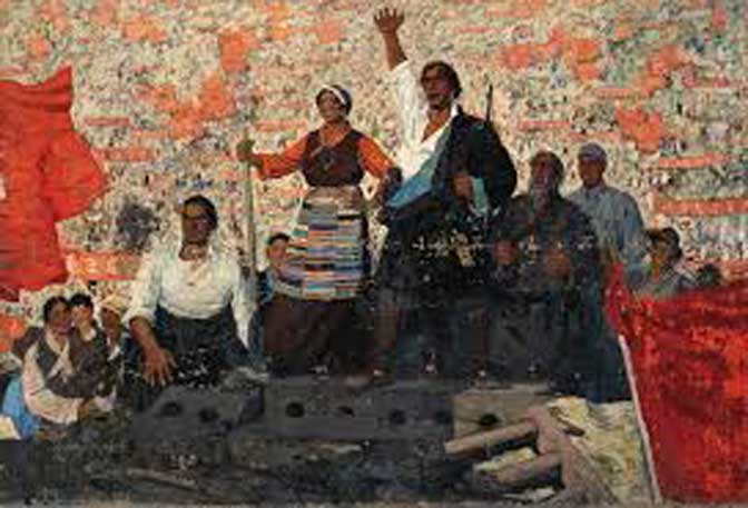 Zhao Youping 赵友萍
- Million Serfs Stand Up 百万农奴站起来
- Oil on canvas 1964 © CAFAM © Zhao Youping 赵友萍- Million Serfs Stand Up