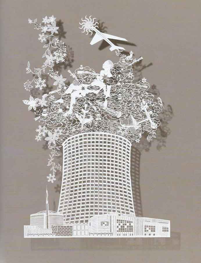 © Bovey Lee  李宝怡言  -  Power Plant - Pieta  -  Paper cutout on rice paper  - 2008 