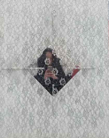 Feng Ling  枫翎   -  Reflection in white mixed media on canvas  -  2018 