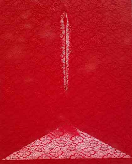 Feng Ling  枫翎  - Reflection in red mixed media on canvas  -  2018 