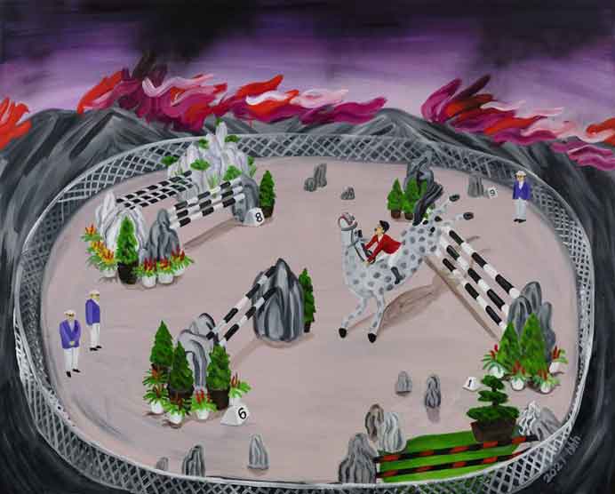 Huang Hai-Hsin  黄海欣    -  The Games Goes on  -  Oil painting 162 x 130 cm  -  2021 