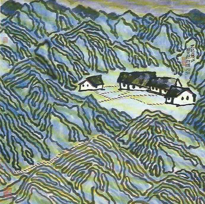 Jiang Baolin  姜宝林   -  Hamlet in the mountains  -  1989   