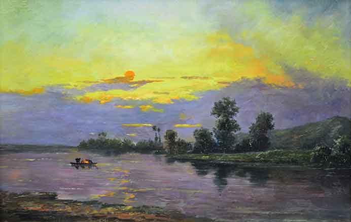  Qin Jin 秦晋  -  Modified Landscape-Sampan  -  Oil on canvas  -  2017  