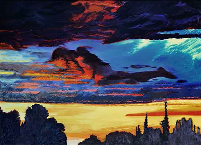  Qin Jin 秦晋  -  Modified Landscape- Evening Glow  -  Oil on canvas  -  2017 