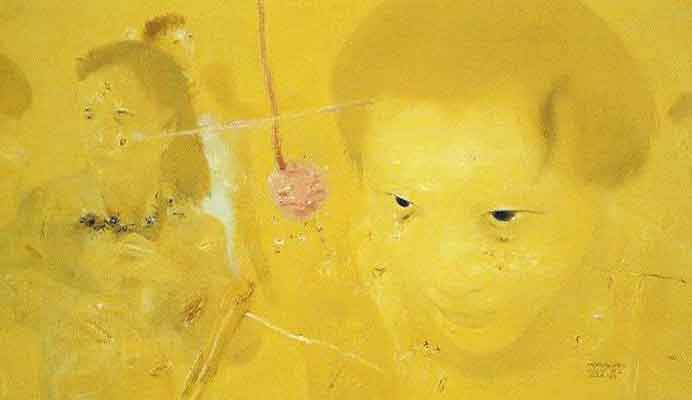 Shen Xiaotong  沈小彤  -  Temptation N°8  -  Oil on canvas  -  1998   