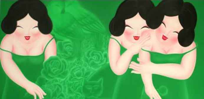 Tong Zhengang  童振剛 - 展览作品 -  幸福指数  -  布面油画  