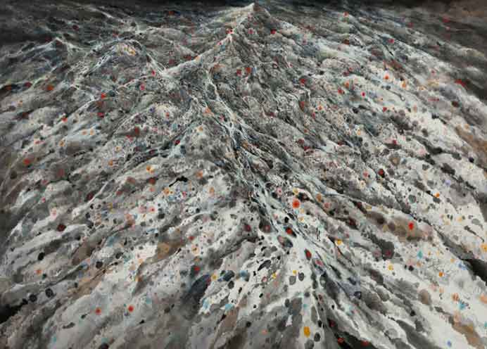  Wucius Wong  王无邪 -  Mountain Melody #1  -  ink and colour on paper  -  2009  