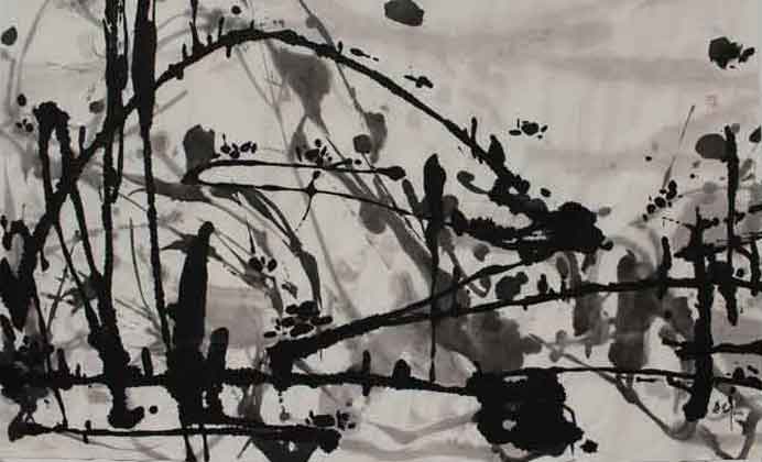 Ye Xingqian  叶星千  -  Impression de rochers  -  Encre de chine sur papier