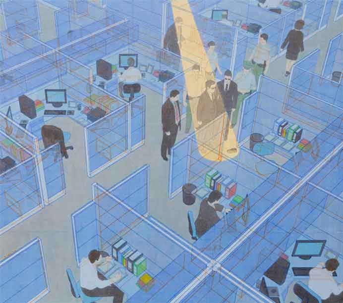  Zhang Jiedong  张杰东   -  灰姑娘的故事  -  Acrylic on fabric  布面丙烯 -  2012   