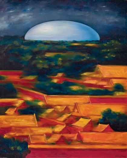 Zhang Nian  张念  - -  Chinese dream N°15  -  Egg - Oil on canvas  -  2007   