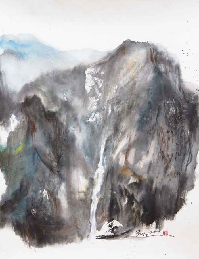 Chen San  塵三     -  River Luo  -  Ink and Color on Paper  -  2019