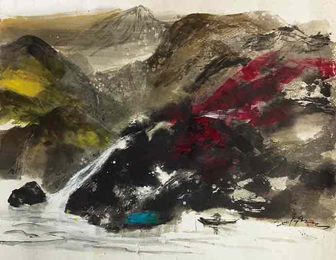 Chen San  塵三   -  Coastal  -  Ink, Composite Media  118 x 159 cm  -  2017