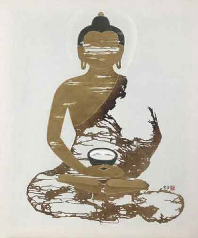 Han Shuli  韩书力   -  The melting glacier  -  Colour on canvas 60 x 50 cm  -  2021 