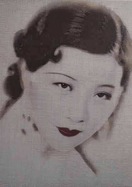 Ma Yanling  马嬿泠  -Scented Snow Sea 1933 - Ruan Lingyu  Acrylic and Chinese ink on Canvas  -  2011  