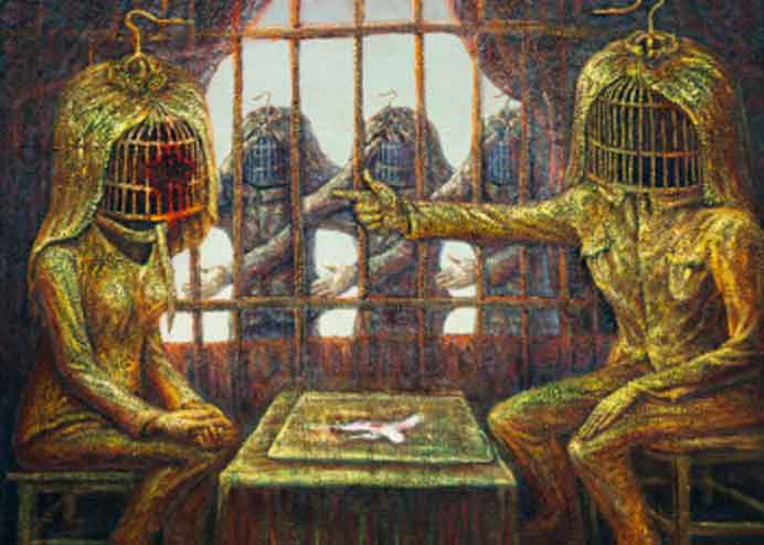 Wang Huibin 王慧斌 - Cage Series Gel - Oil painting on canvas Wang Huibin 王慧斌 - Cage Series Gel - Oil painting on canvas