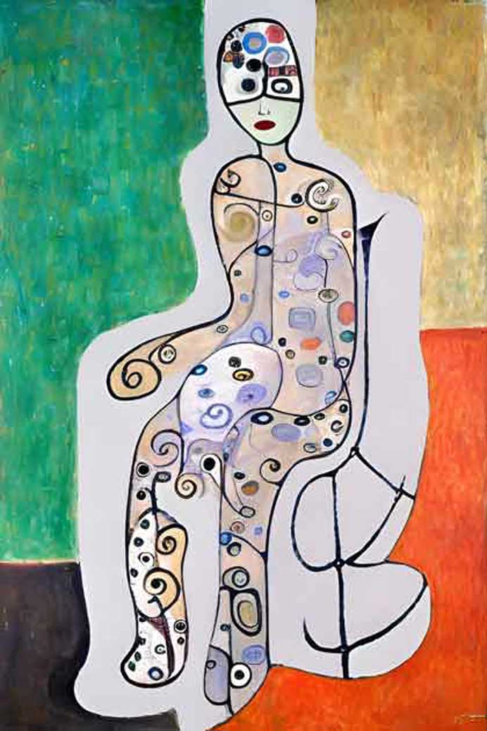 Michael Cheung  张卓荣   -  People on The Chair  -  Acrylic on canvas  -  2023