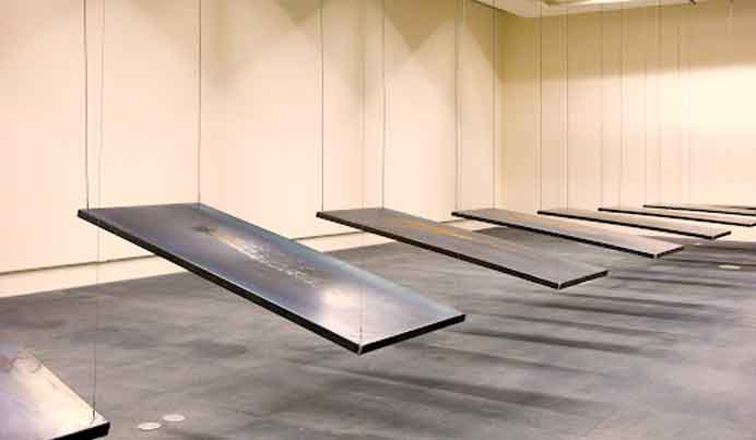 Chang Yung-Ta  张永达  -  Relative Perception  -  iron, stainless steel, customized electric heater, water, solenoid valve, microchip controller, computer  -  Kuandu Museum of Fine Arts  Taipei  2014  - Taipei Fine Arts Museum  Taipei  2016 -  New Age Gallery Taichung  2016