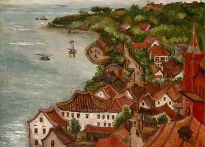 Chen Cheng-Po  陈澄波 -  Tamsui Sunset  -  Oil on canvas