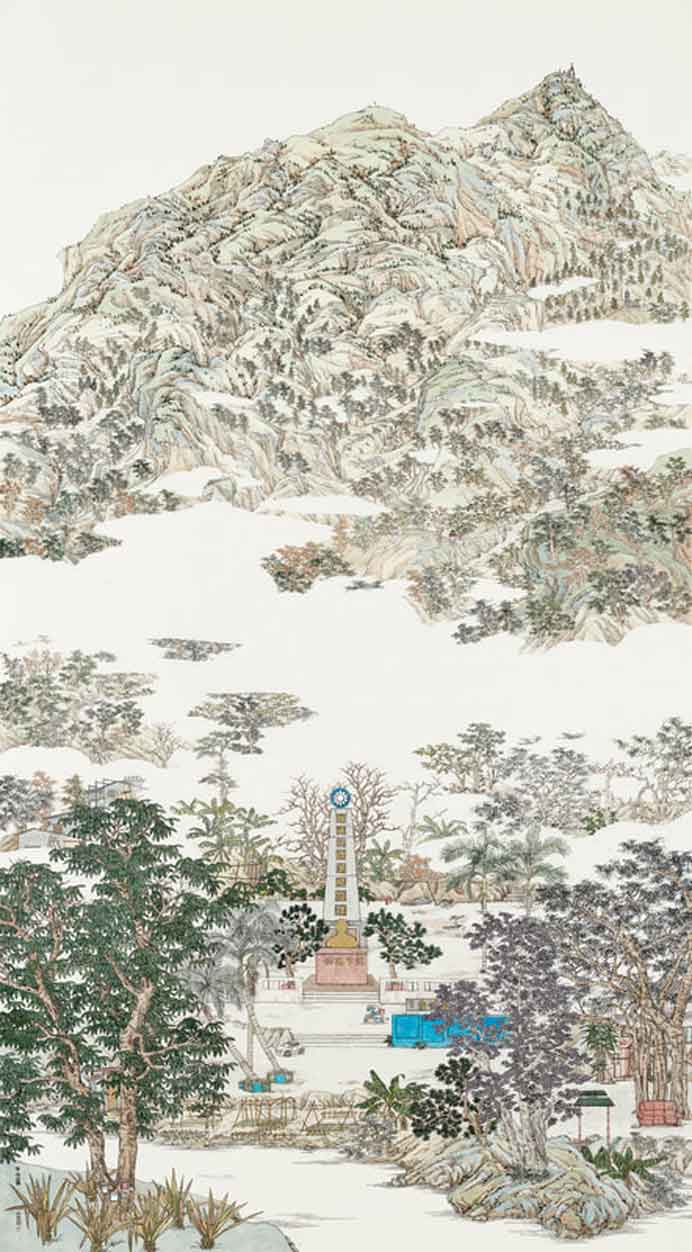 Frank Tang 鄧啟耀 - Zhongshan Park - Ink and colour on paper 171 x 95,5 cm - 2022 Frank Tang 鄧啟耀 - Zhongshan Park - Ink and colour on paper 171 x 95,5 cm - 2022