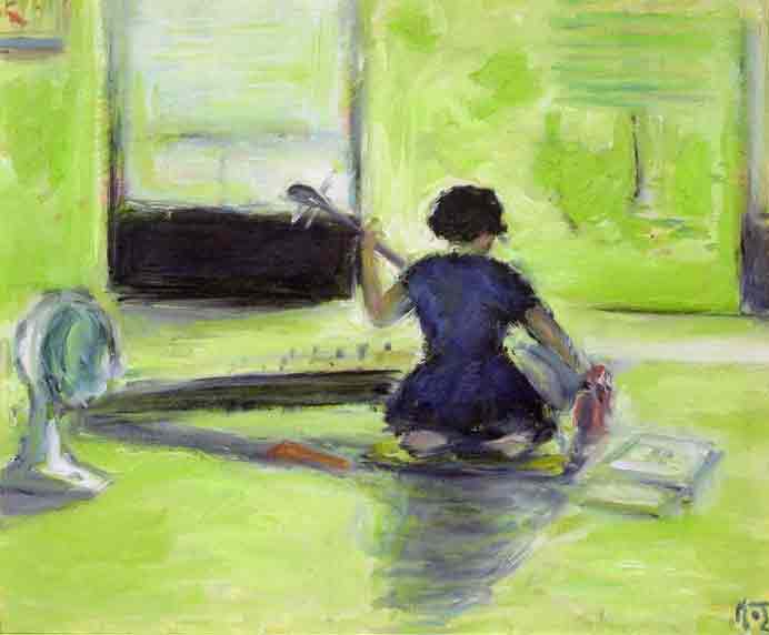 He Delai  何德來  -  脊影  -  Oil painting  -  1973