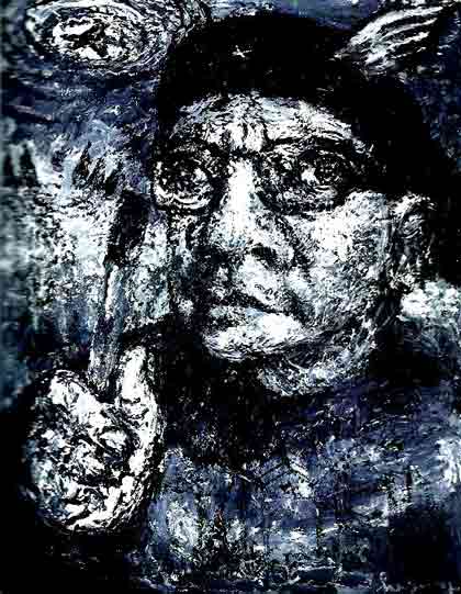 He Gong  何工  -  Self-portrait  -  Oil on canvas  -  2007