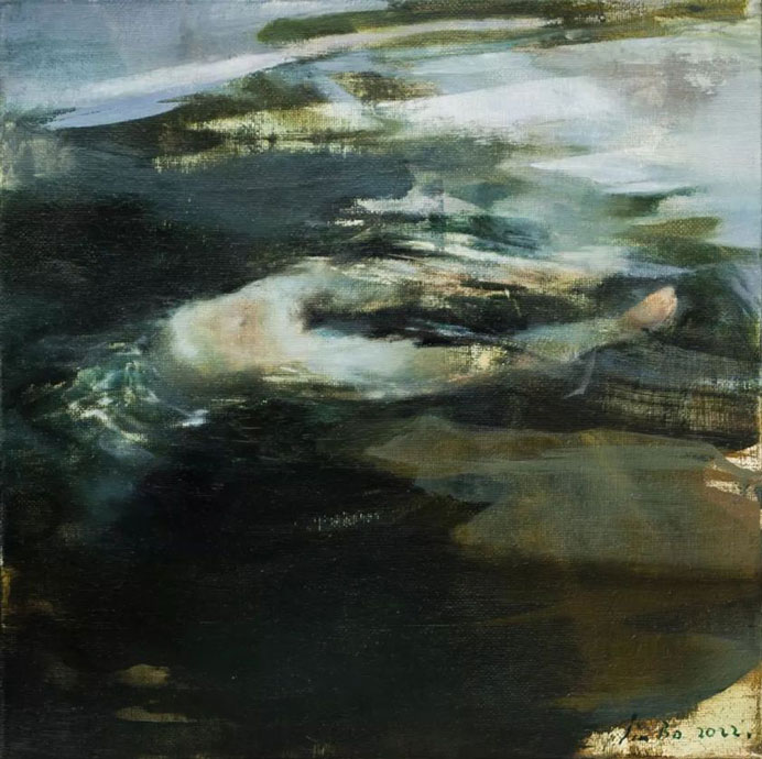 Jin Bo 金波 - S.X. n.45 - Oil and acrylic on canvas 30 x 30 cm - 2022 Jin Bo 金波 - S.X. n.45 - Oil and acrylic on canvas 30 x 30 cm - 2022