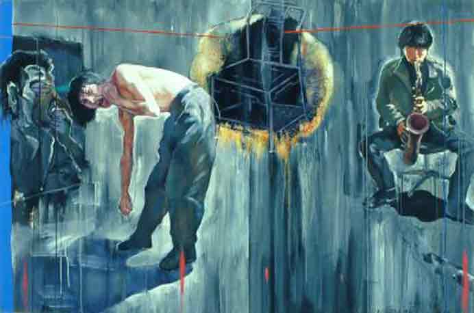 Liang Weizhou  梁卫洲  -  Shadows N°.8  -  Painting 120 x 180 cm  -  1996