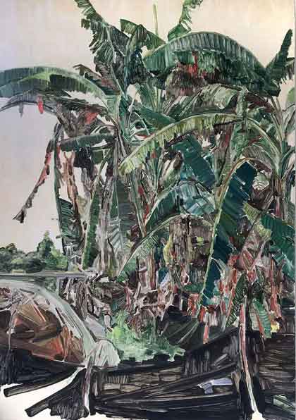 Bi Rongrong  毕蓉蓉    -  Bananas in Shezidao  -  Oil on canvas 45 x 36 cm  -  2020